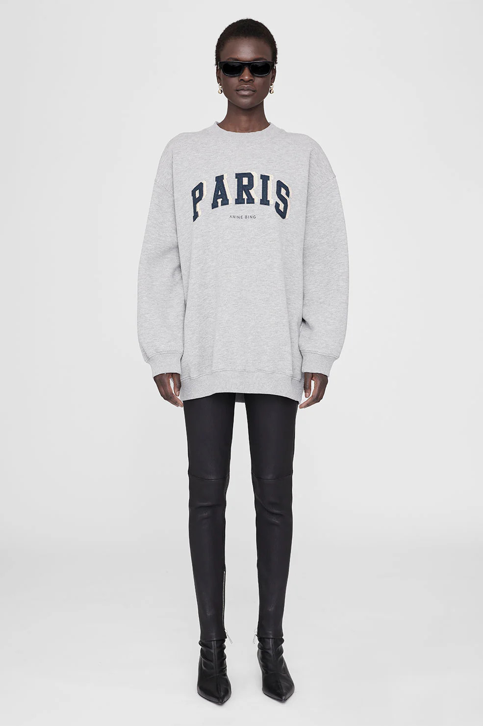 Tyler Sweatshirt Paris - Heather Grey | Anine Bing