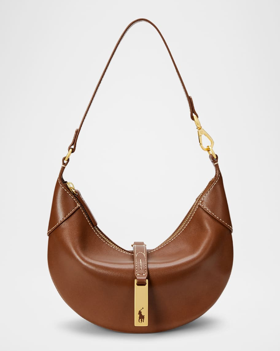 Polo ID Small Leather Shoulder Bag | Neiman Marcus