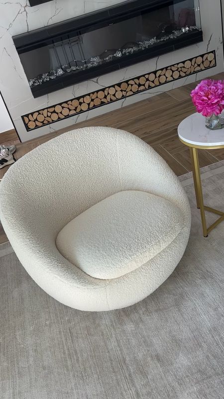 Boucle chair in stock, side table, Walmart home, home finds, affordable side chairs, like CB2 boucle, swivel chair 

#LTKhome #LTKstyletip