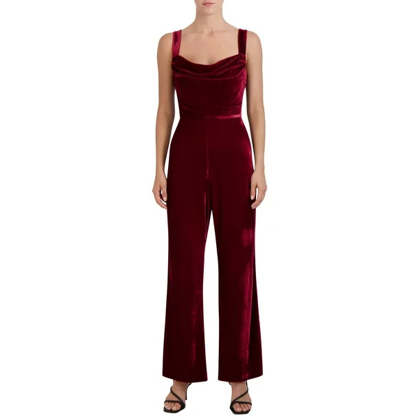 BCBG Paris Women's Square Neck Velvet Jumpsuit - Walmart.com | Walmart (US)