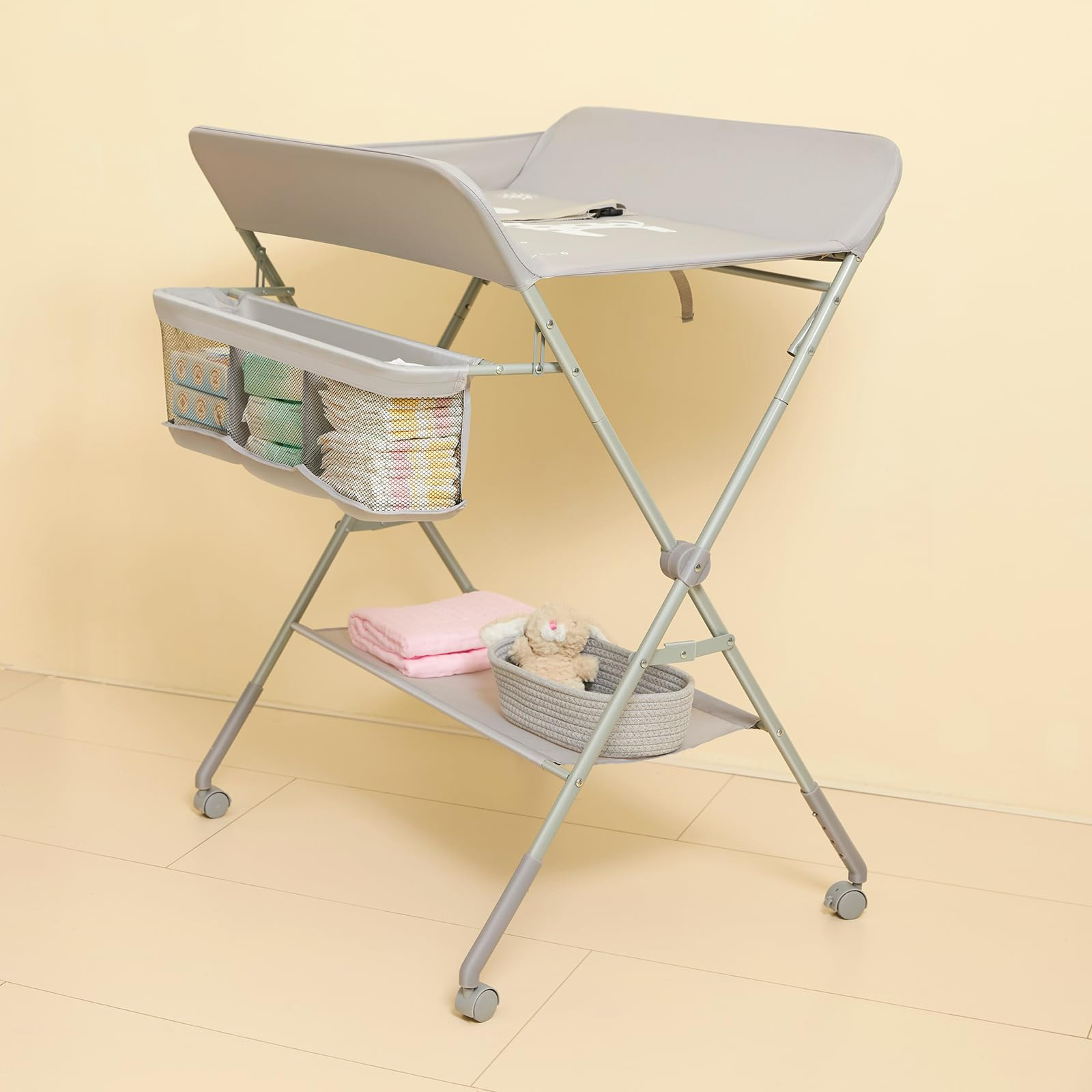 KARAOK Baby Changing Table with Wheels, Portable Diaper Changing Station with 4-Level Height Adju... | Amazon (US)