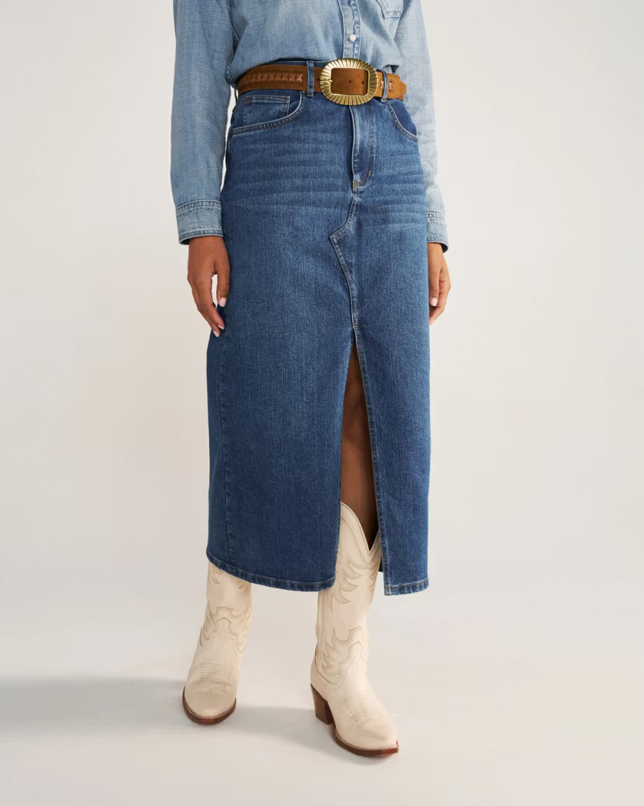 Women's Midi Denim Skirt | Tecovas