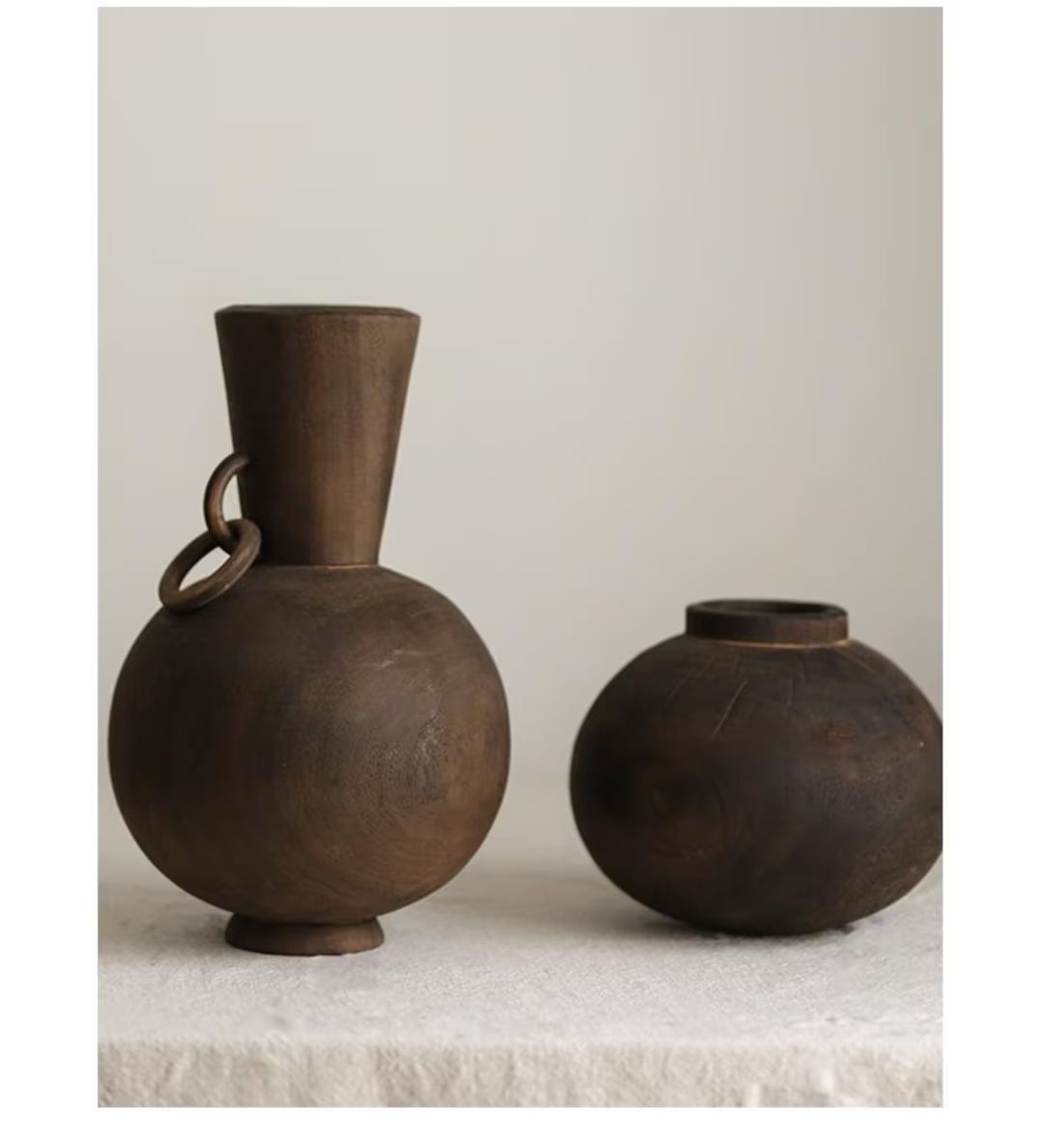 Handmade Zen Vase ,Solid Wood Vase,Wabi-Sabi Vases,Flower Pots, Textured, Rustic, Farmhouse, Boho... | Etsy (US)