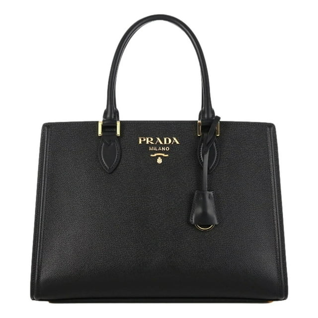 Prada Saffiano Lux Black Leather Large Crossbody Satchel Bag | Walmart (US)
