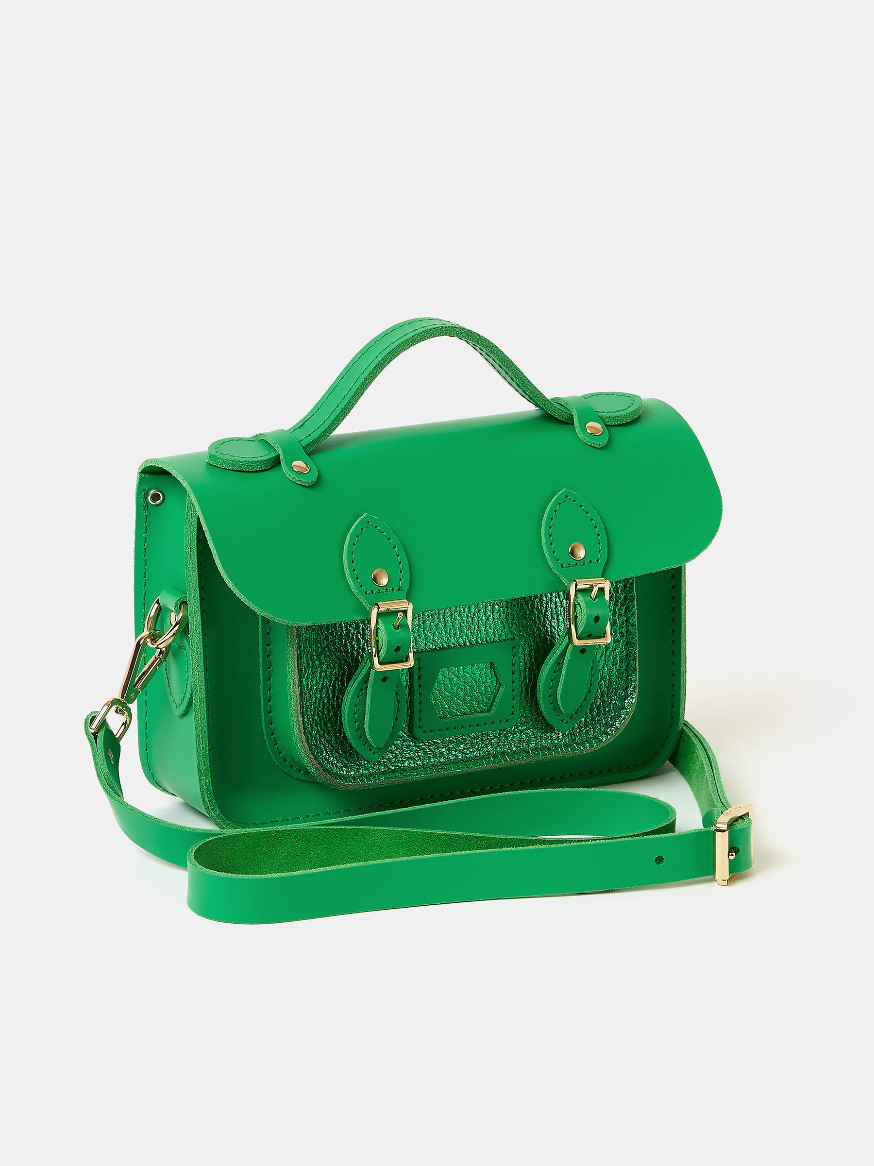 The Mini - Wicked Green with Wicked Green Metallic Calf | The Cambridge Satchel Company