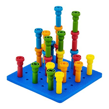 Stacking Peg Board Toy Color Learning 25 Pegs & Board Preschool for Children | Walmart (US)