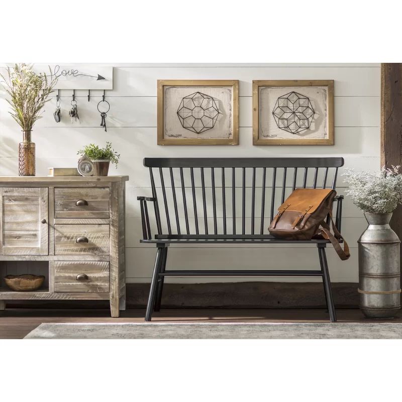 Carnany Lower Wood Bench: foyer | Wayfair North America