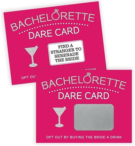 Bachelorette Dare Card Party Game, 20 Scratch Off Cards, Bachelorette Party Ideas, Girls Night Ou... | Amazon (US)