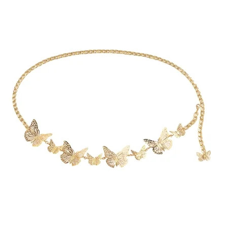 BAYAIXZ Simple Geometric Hundred Body Chain Punk 3D Patchwork Single Layer Butterfly Waist Chain Female Jewelry (A One Size) | Walmart (US)