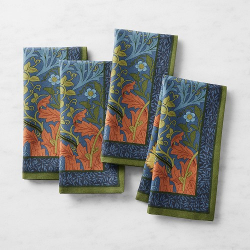 Morris & Co. x Williams Sonoma Compton Napkins, Set of 4, Blue | Williams-Sonoma