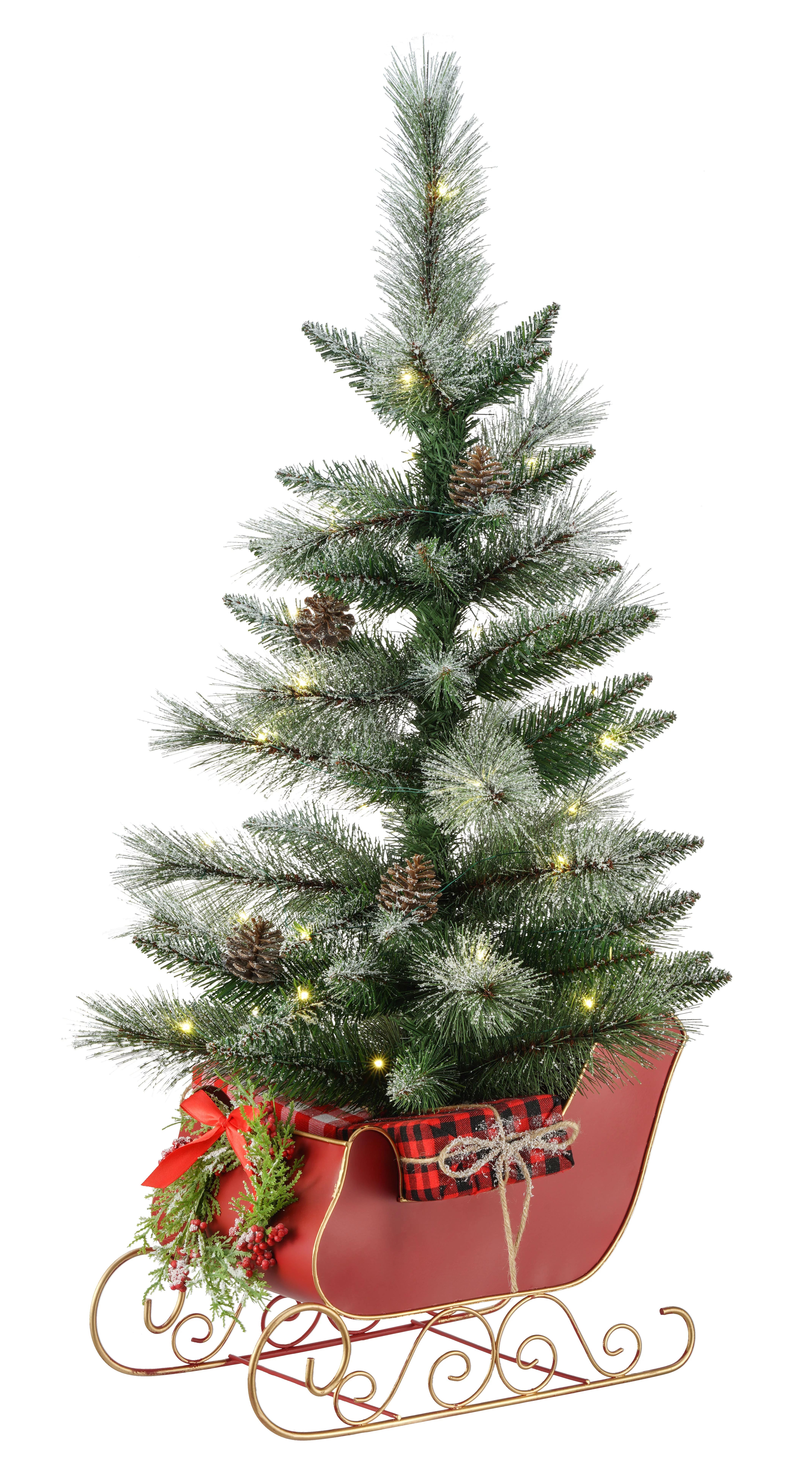 Holiday Time 3ft Tree In Red Sleigh | Walmart (US)