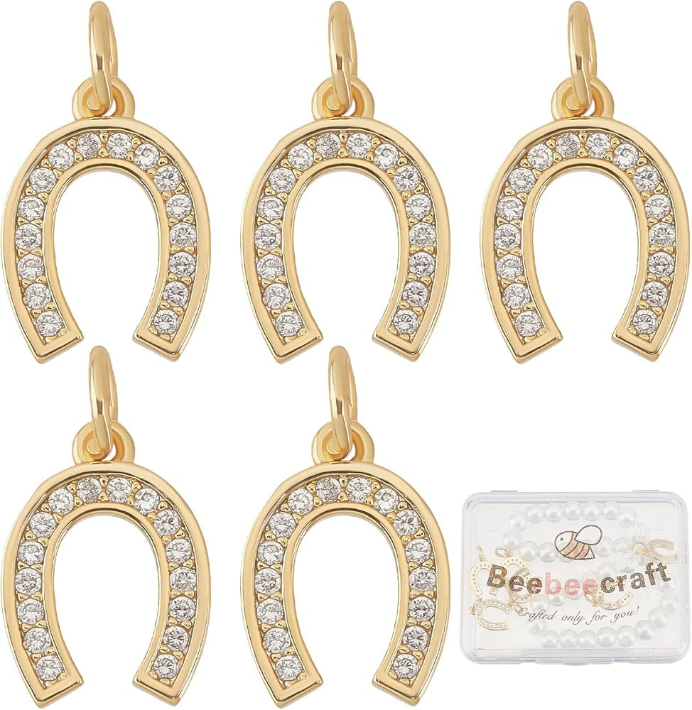 Beebeecraft 1 Box Horseshoe Charms Western Lucky Horseshoe Charms for Jewelry Necklace Bracelet M... | Amazon (US)
