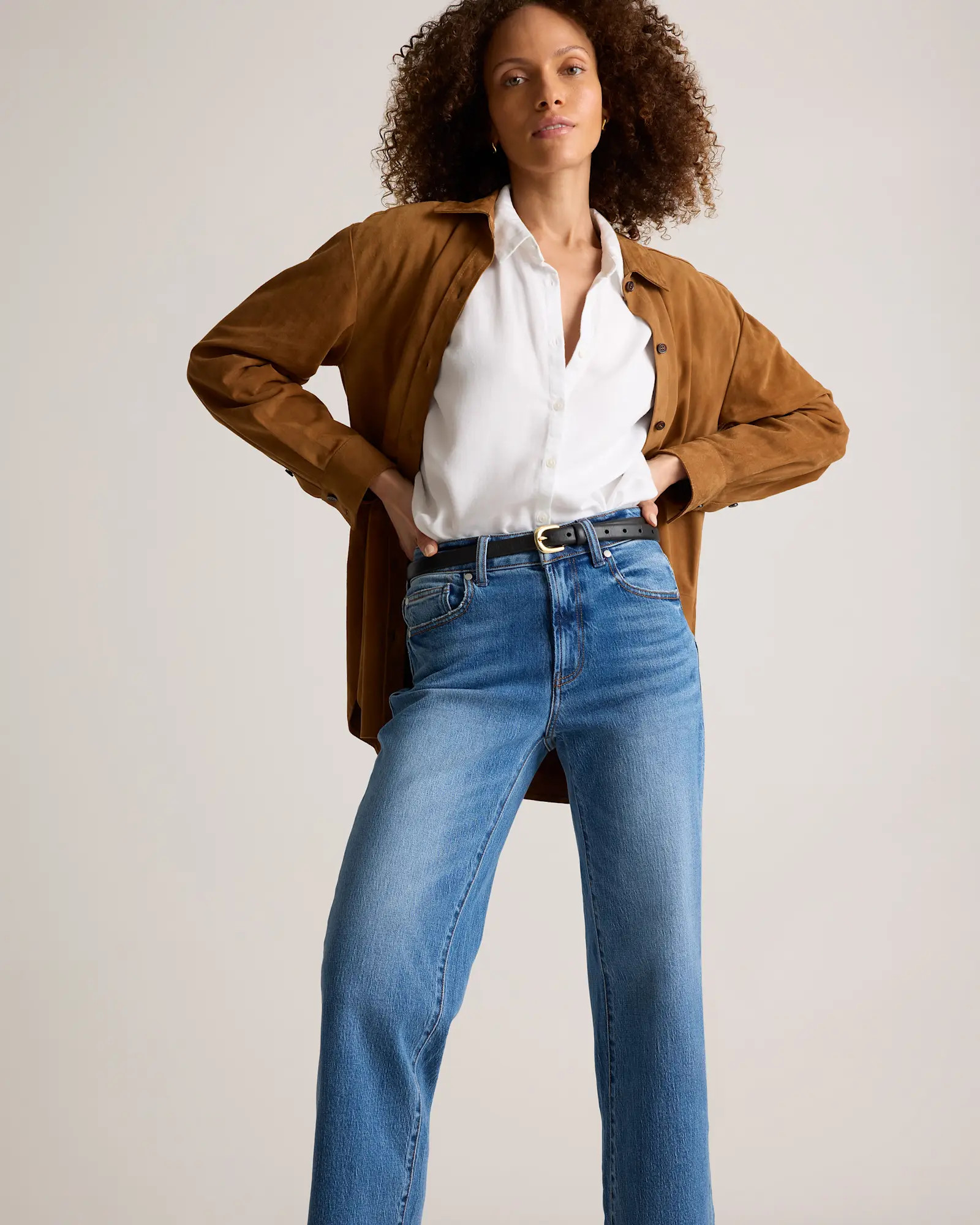 Bella Stretch Cropped Straight Jeans | Quince