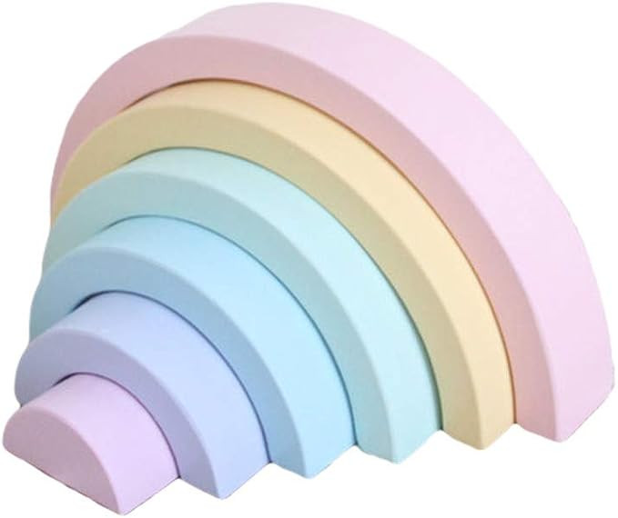 Wenini Wooden Rainbow Stacking Toy Large Nesting Puzzle Blocks Educational Learning Toys/ Creativ... | Amazon (US)