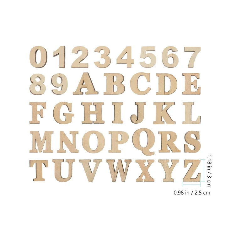 36Pcs Miniature Wooden Alphabet Letters Small Wood Numbers for Scrapbooking DIY Crafts | Walmart (US)