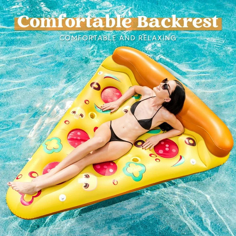 Joyfy Giant Inflatable Pizza Slice Pool Float, Floating Island, Fun Pool Floaties, Summer Pool Ra... | Walmart (US)