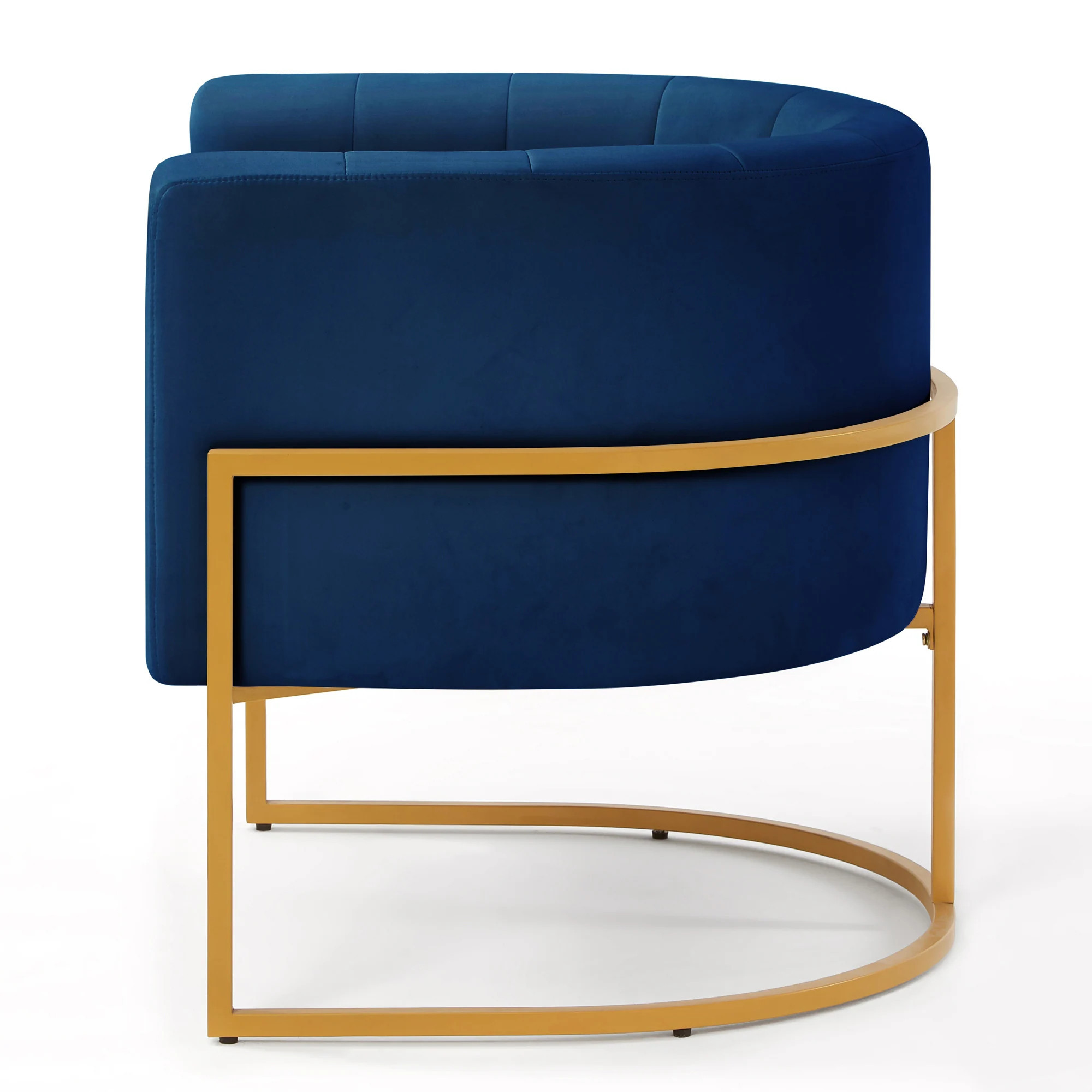 Upholstered Velvet Accent Chair with Golden Metal Stand | Bed Bath & Beyond