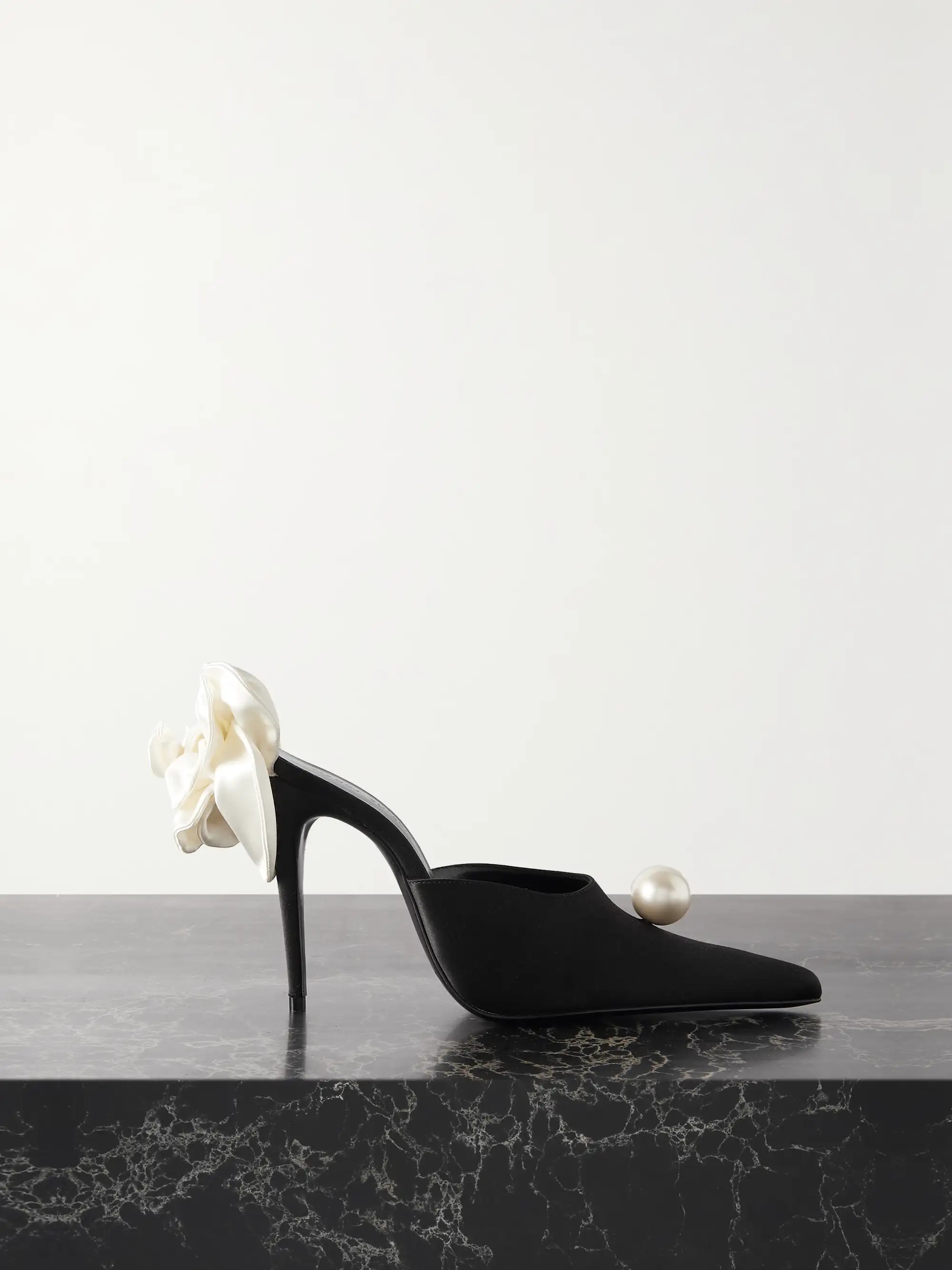 Embellished satin mules | NET-A-PORTER (US)