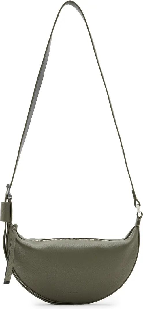 AllSaints Half Moon Leather Crossbody Bag | Nordstrom | Nordstrom