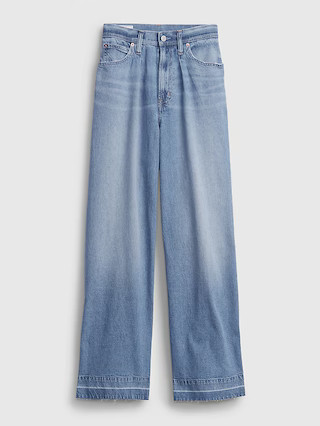 High Rise Pleated Wide-Leg Trouser with Washwell | Gap (US)