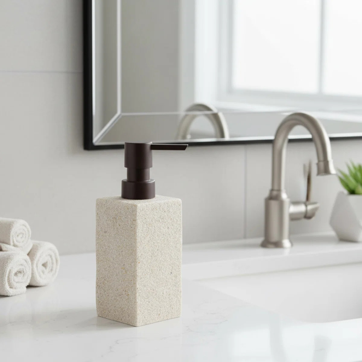 Stone Bath Square Resin Hand Soap & Lotion Dispenser | Wayfair North America
