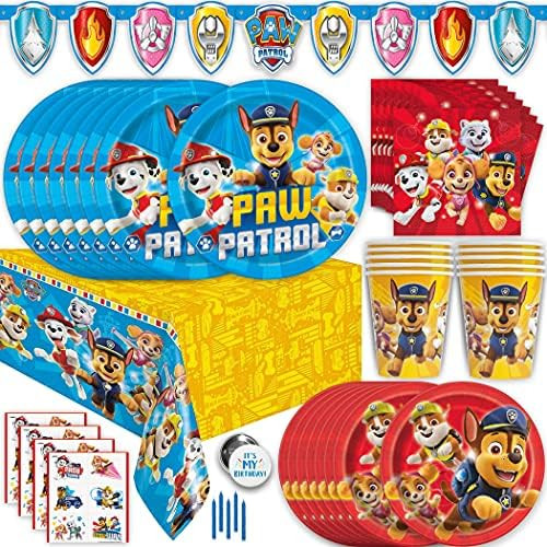 Paw Patrol Party Supplies and Decorations, Paw Patrol Birthday Party Supplies, Serves 16 Guests, ... | Amazon (US)
