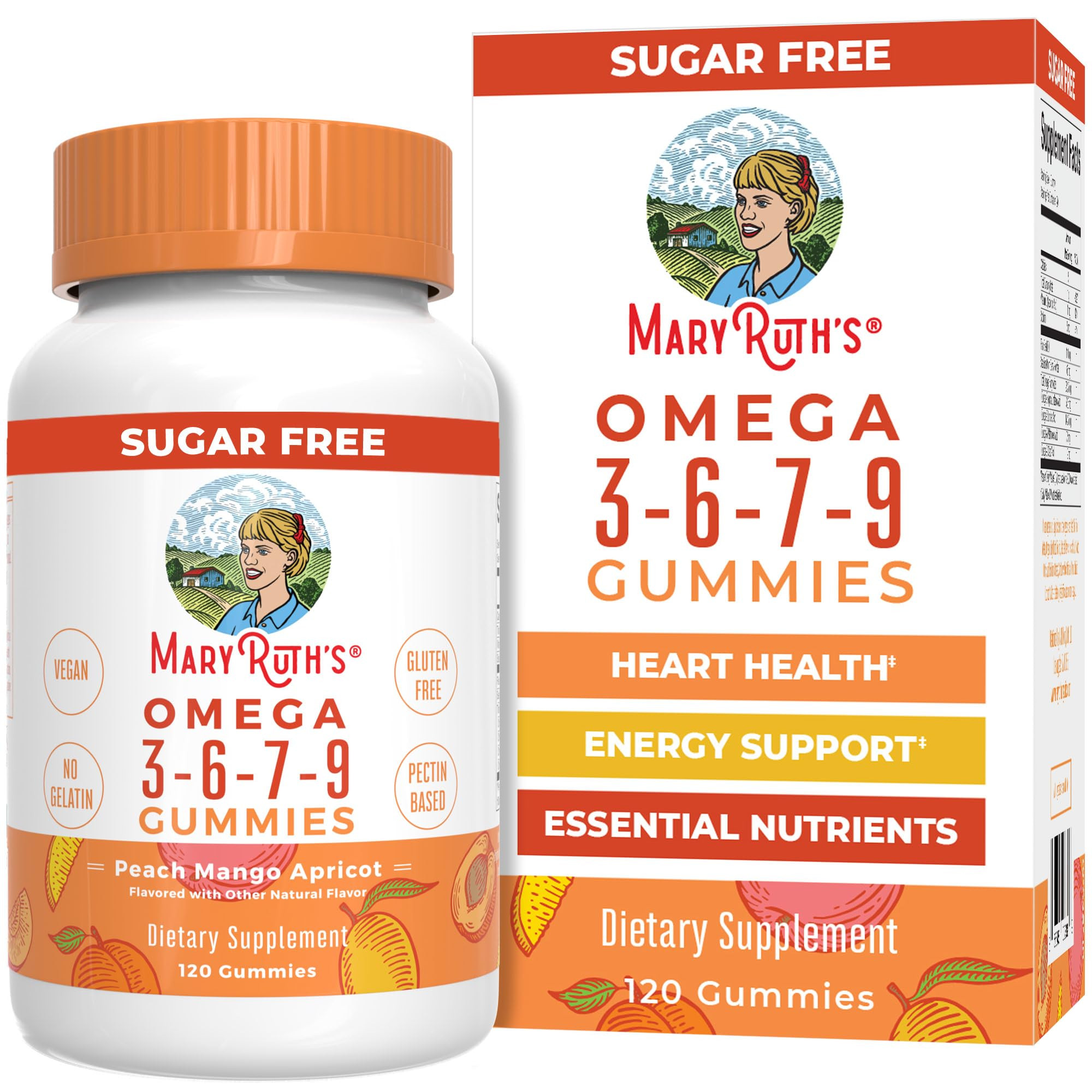 MaryRuth Organics Vegan Omega 3 6 7 9 Gummies | Up to 4 Month Supply | Omega 3 Supplement with Fl... | Amazon (US)