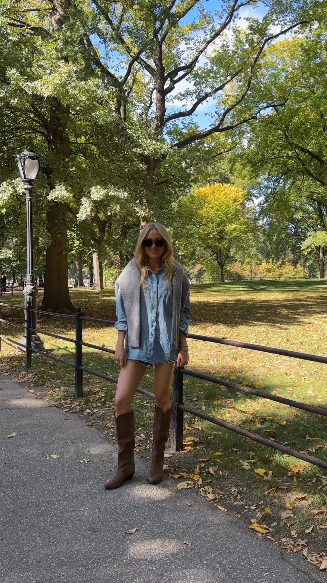 Fall outfit if you live somewhere where it’s still warm! Denim on denim and brown suede boots! 

#LTKSeasonal #LTKFindsUnder100 #LTKStyleTip