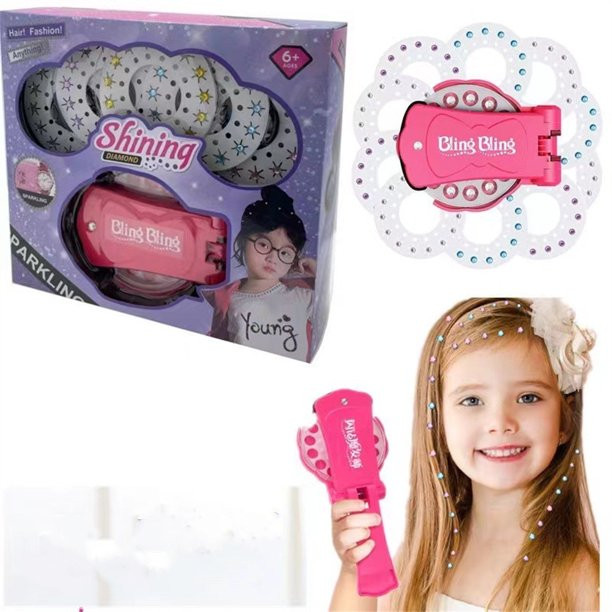 Shining Bling Diamond Hair Sparkle Stapler Machine Set Gems for Decor Gifts - Walmart.com | Walmart (US)