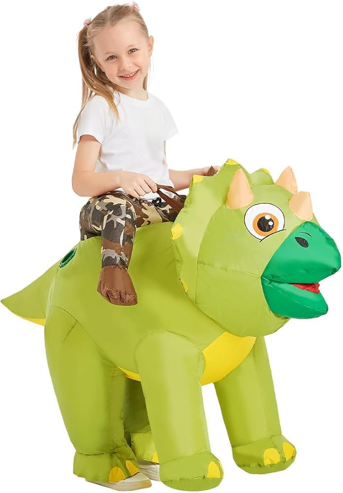 GOOSH Inflatable Dinosaur Costume Kids Triceratops Costume Halloween Dinosaur Blow up Costumes Ki... | Amazon (US)