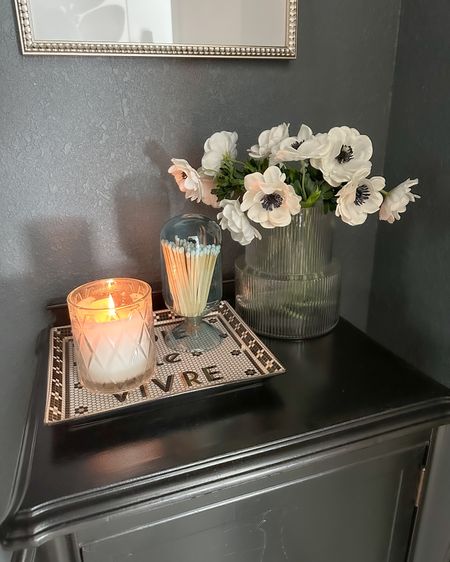 Moody powder bathroom decor details including these affordable stems and fluted glass vase!

#LTKfindsunder50 #LTKhome #LTKstyletip