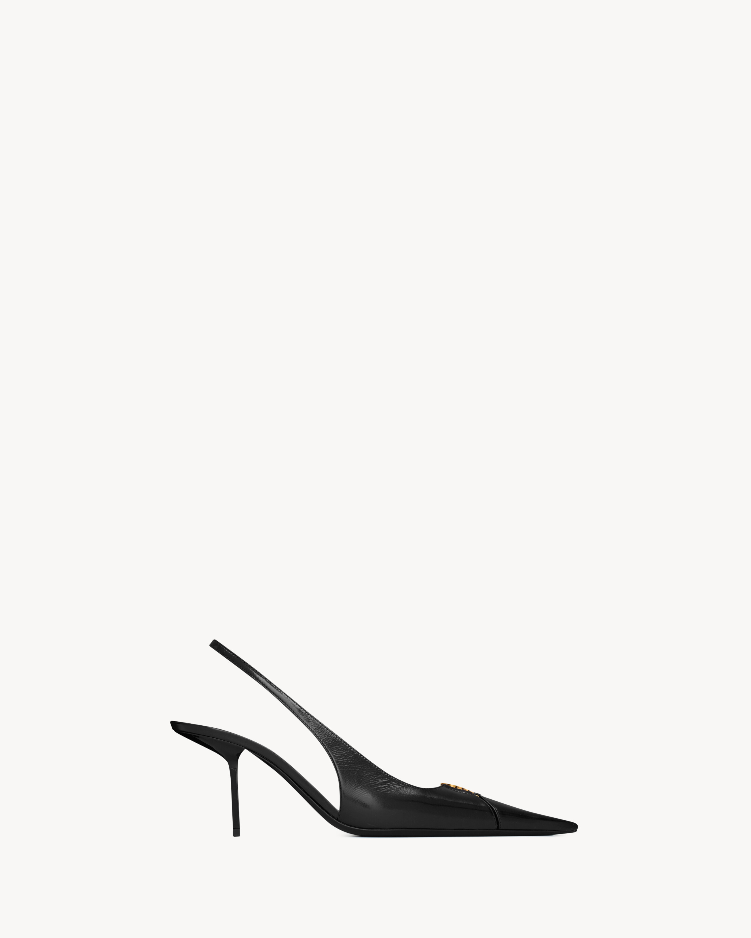 BABYLONE BRETEUIL slingback pumps in smooth leather in Black | Saint Laurent | YSL US | Saint Laurent Inc. (Global)