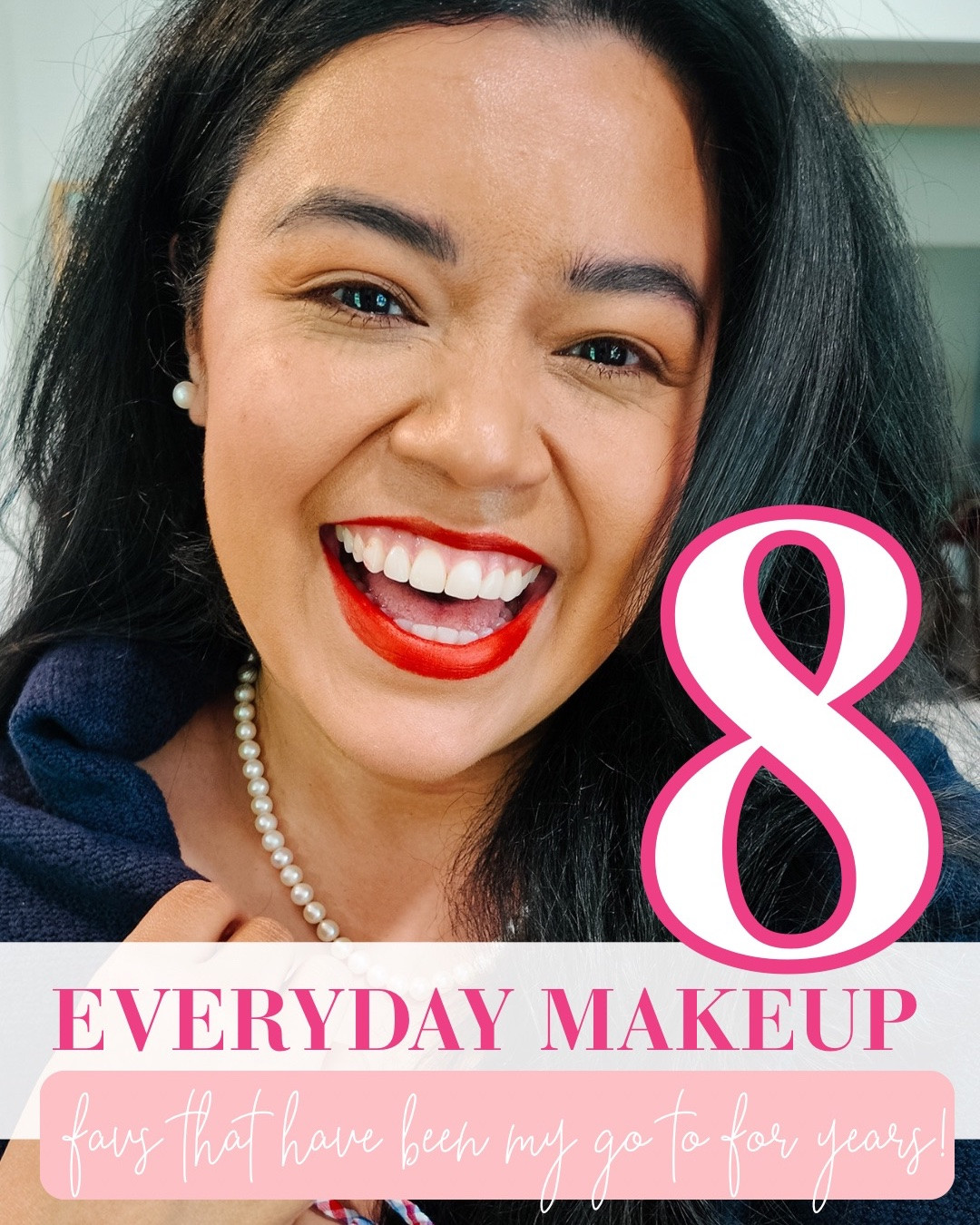 8 EVERYDAY MAKEUP FAVORITES- that I've loved for years!

1. Milk Hydro Grip Primer- Makes my makeup stay on ALL DAY!
2. ﻿﻿Nars Light Reflecting Foundation-l've been wearing this foundation and this foundation only for YEARS! I love its medium coverage with a natural finish. Not too much, not too little. Just right.  
3. Rare Beauty Blush in Joy- This is my all time favorite blush! I've repurchased it twice already!
4. L’Oréal Pais Infallible Makeup Setting Spray-This locks my makeup in and prevents transfer. IT WORKS! Thank me later!
5. Charlotte Tilbury Highlighter- This highlighter gives me just the right amount of glow! 
6. Rare Beauty Bronzer- This is the perfect blendable bronzer for a summery glow all year round. 
7. ﻿﻿Sephora Collection Liquid Lipstick- I love the true red shade in 01. Stays all day and feels great on the lip, not drying! @Sephora 
8. Lancome Hypnose Drama Mascara- I've been using the waterproof formula for years. I love that it keeps my lashes curled. 

Get ready with me, makeup routine, morning routine, makeup favs, beauty favs, Smiles and Pearls

#LTKgrwm #LTKOver40 #LTKPetite