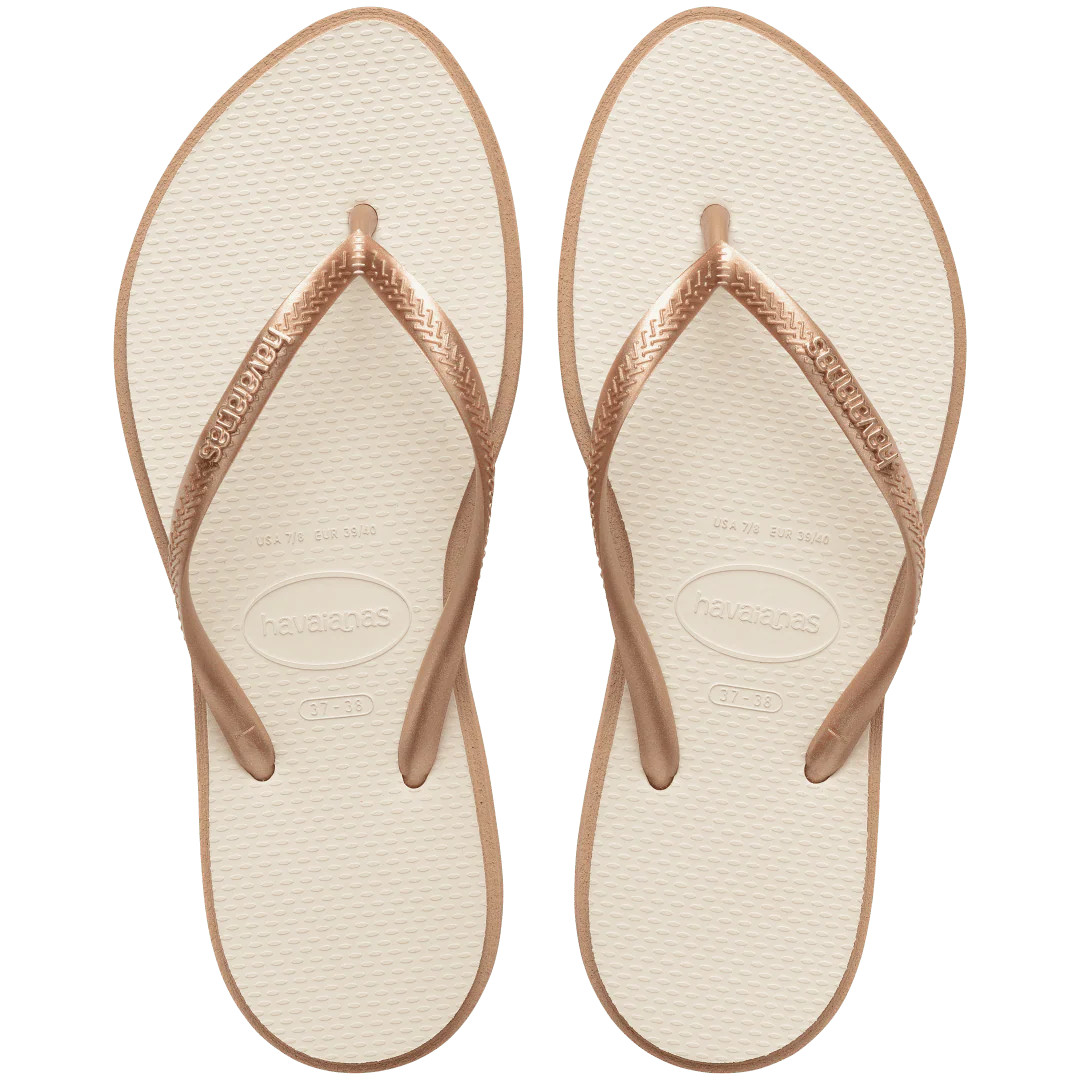 Women's Slim Point Flip Flops Rose Gold/Beige| Havaianas | Havaianas