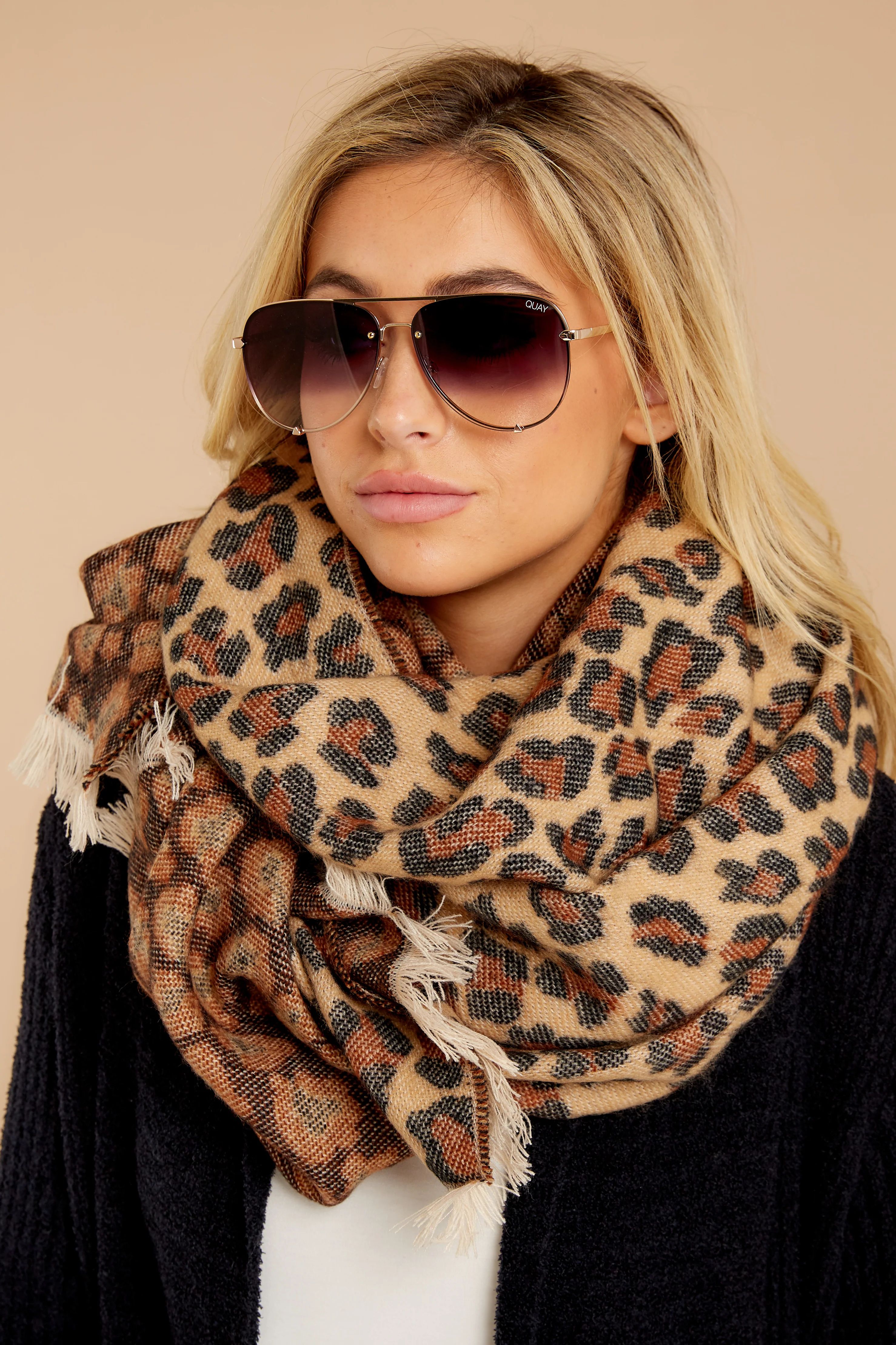 Compelling Tales Leopard Print Scarf | Red Dress 