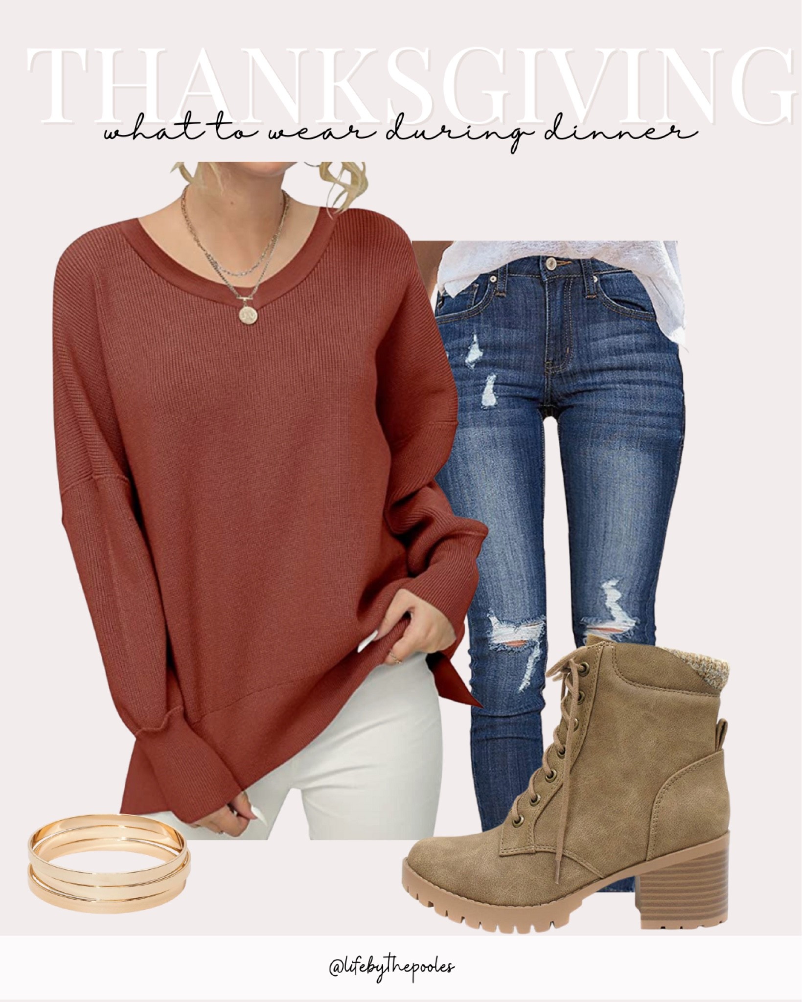 What to wear to thanksgiving dinner, thanksgiving day outfit idea, casual fall outfit, Amazon fall fashion, oversized sweater, Amazon jeans, lug sole boots, combat boots, 

#LTKSeasonal #LTKunder50 #LTKstyletip