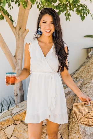 Quiet Grace Dress White | The Pink Lily Boutique