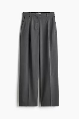 Weite Twillhose - Dunkelgraumeliert - Ladies | H&M AT | H&M (DE, AT, CH, NL, FI)