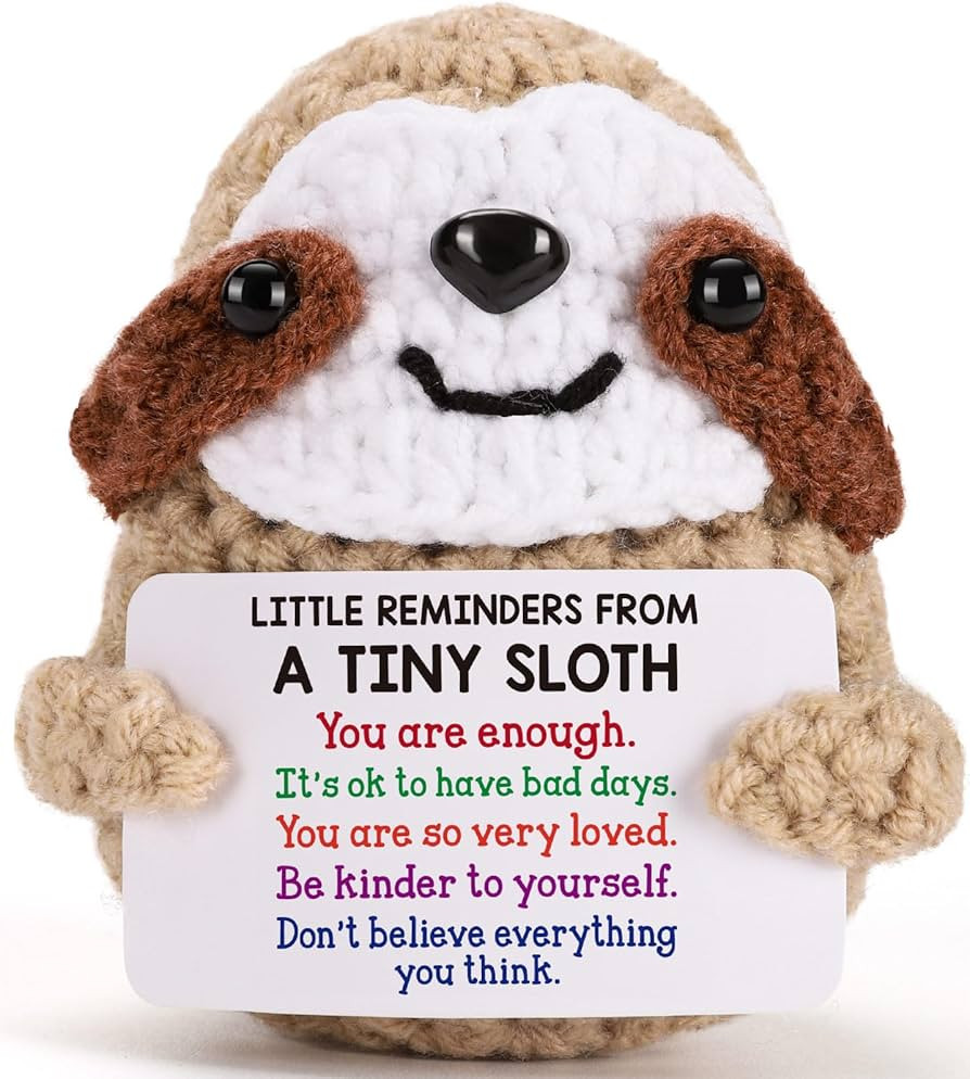 MBL Inspirational Positive Crochet Sloth - Handmade Little Reminders Emotional Uplifting Support ... | Amazon (US)