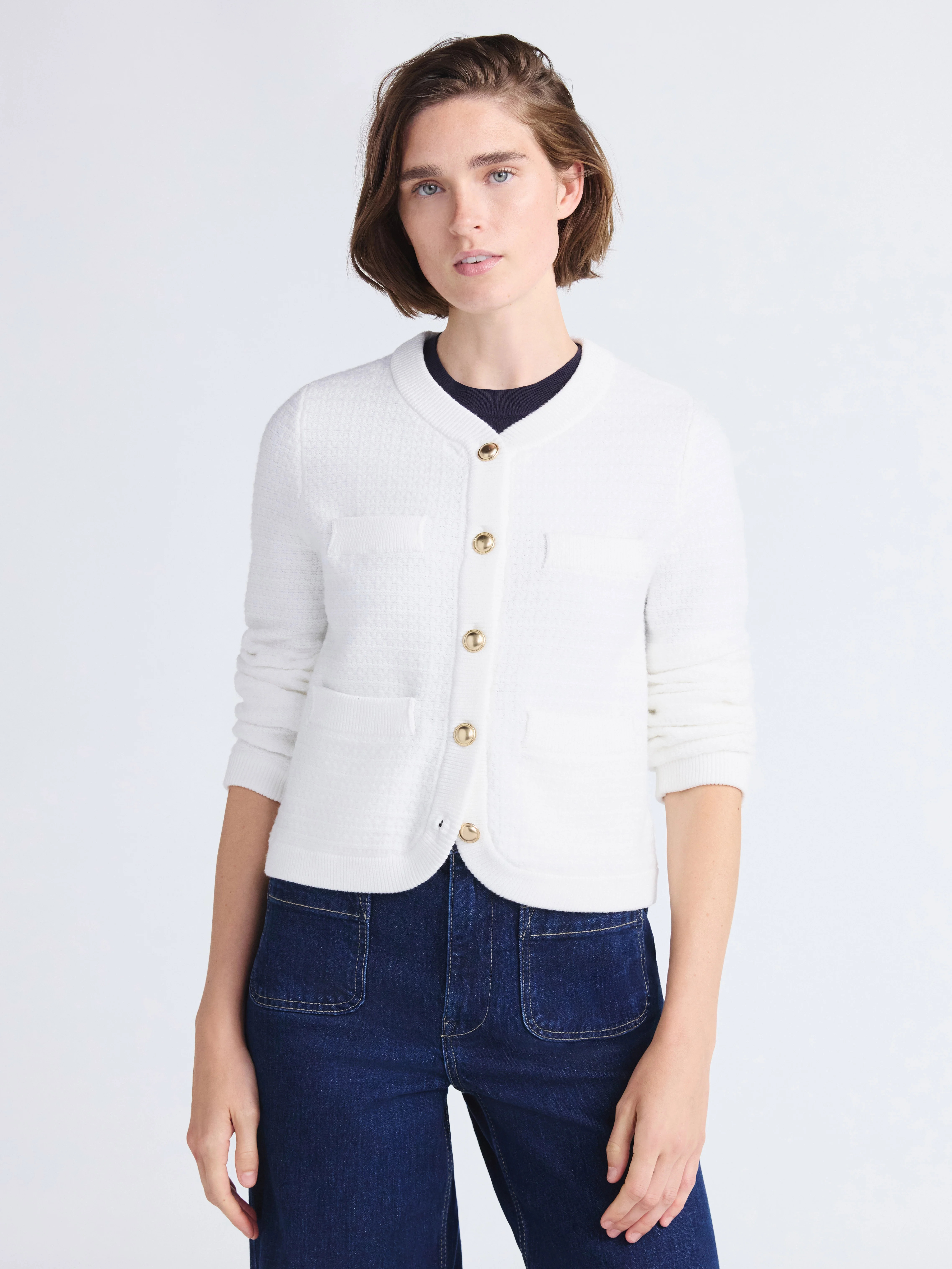 Free Assembly Women's and Women's Plus Textured Cardigan Sweater with Welt Pockets, Lightweight, ... | Walmart (US)