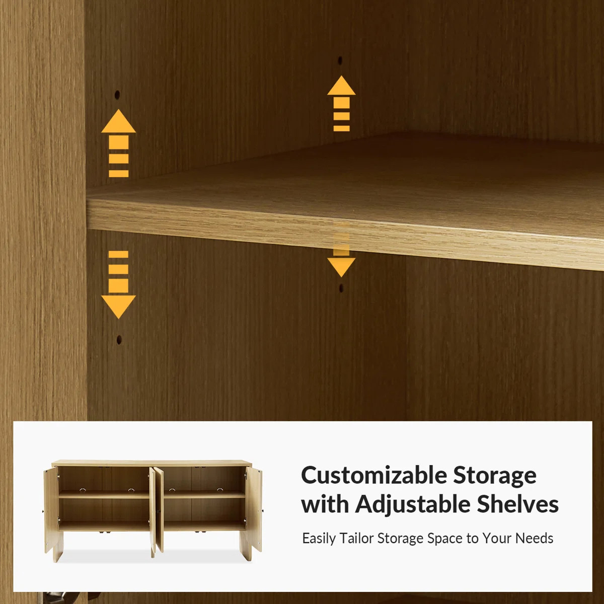 Martha 63"Wide Modern 4 Door Fluted Sideboard with Cable Management | Wayfair North America