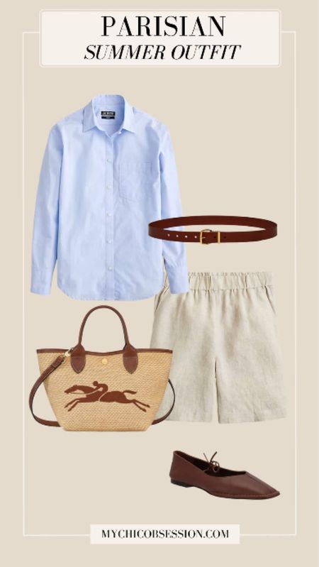 These shorts give off a real South of France feel, featuring flowy fabric, an elegant longer length, and an elastic waist for optimal comfort during your relaxing day under the sun. Pair them with a classic button-down, a woven tote with leather details, a belt, and Mary Jane style flats.

#LTKstyletip #LTKSeasonal