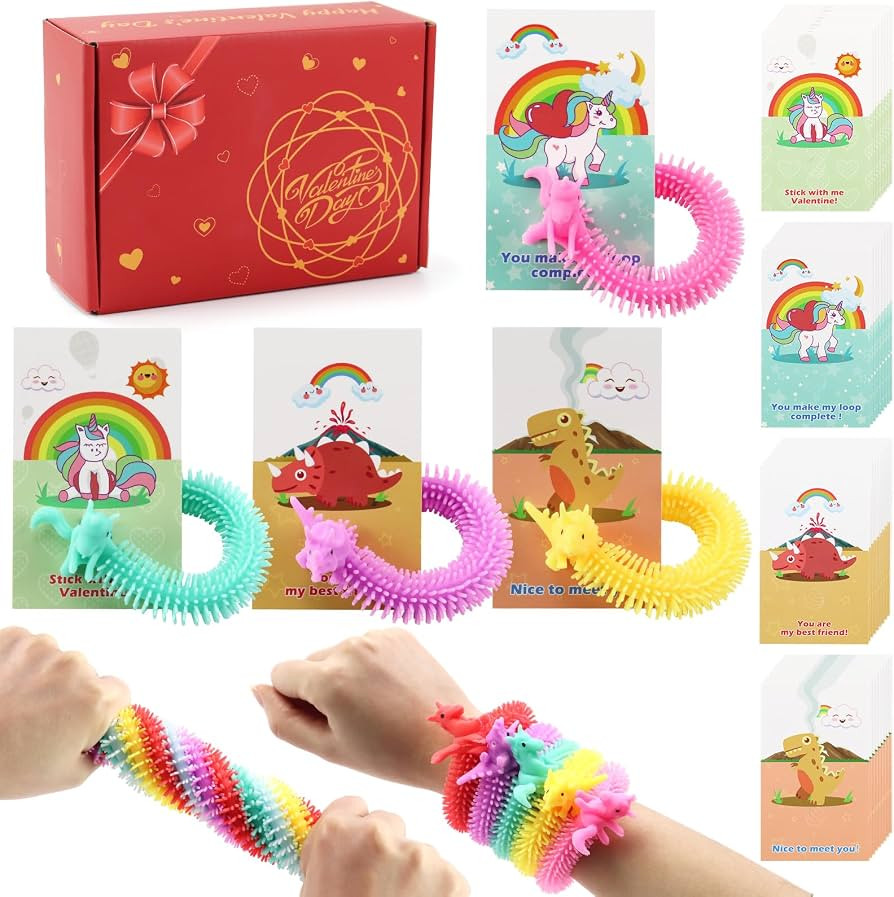 Non Candy Valentines for Class Kit- 36PC Dinosaur&Unicorn Valentines Day Cards for Kids School,Se... | Amazon (US)