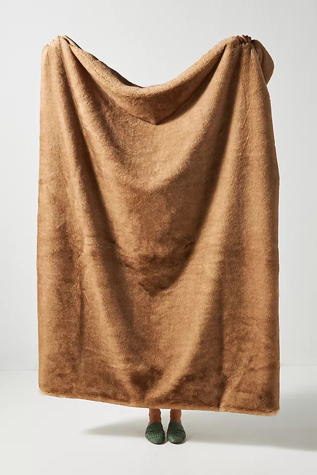 Aleksi Faux Fur Throw Blanket | Anthropologie (US)