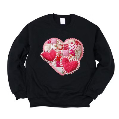Hearts Patchwork Print - Women's Graphic Sweatshirt | Target