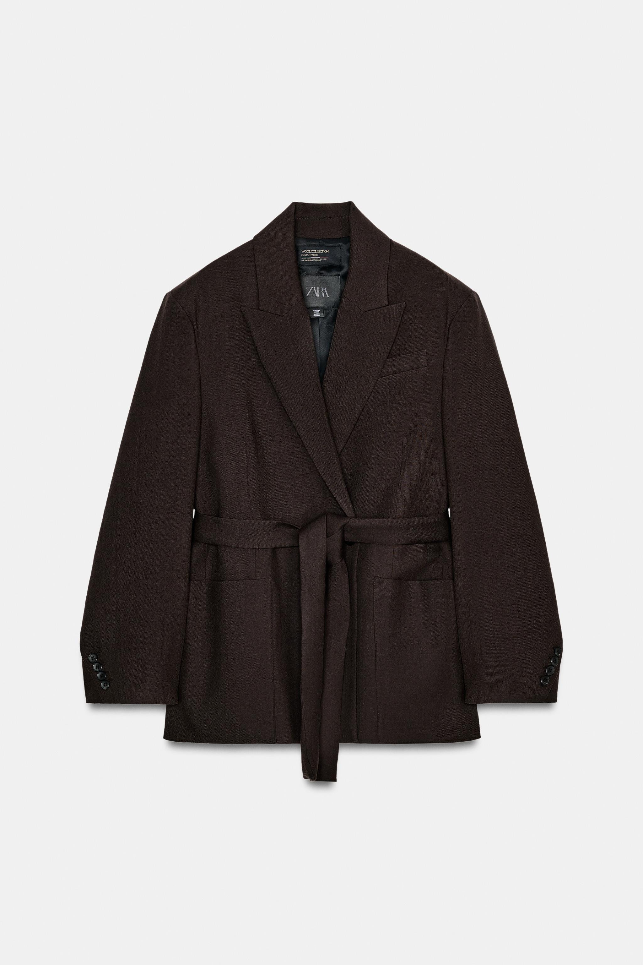 ZW COLLECTION LIMITED EDITION 100% WOOL BELTED BLAZER | Zara UK