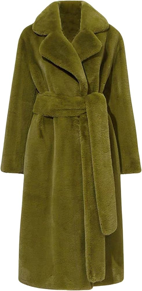 CHARTOU Women Faux Fur Coat Long Sleeve Winter Fluffy Jacket Overcoat Warm Fuzzy Coat Cardigan wi... | Amazon (US)