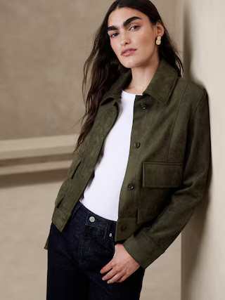 Vegan Suede Jacket | Banana Republic Factory