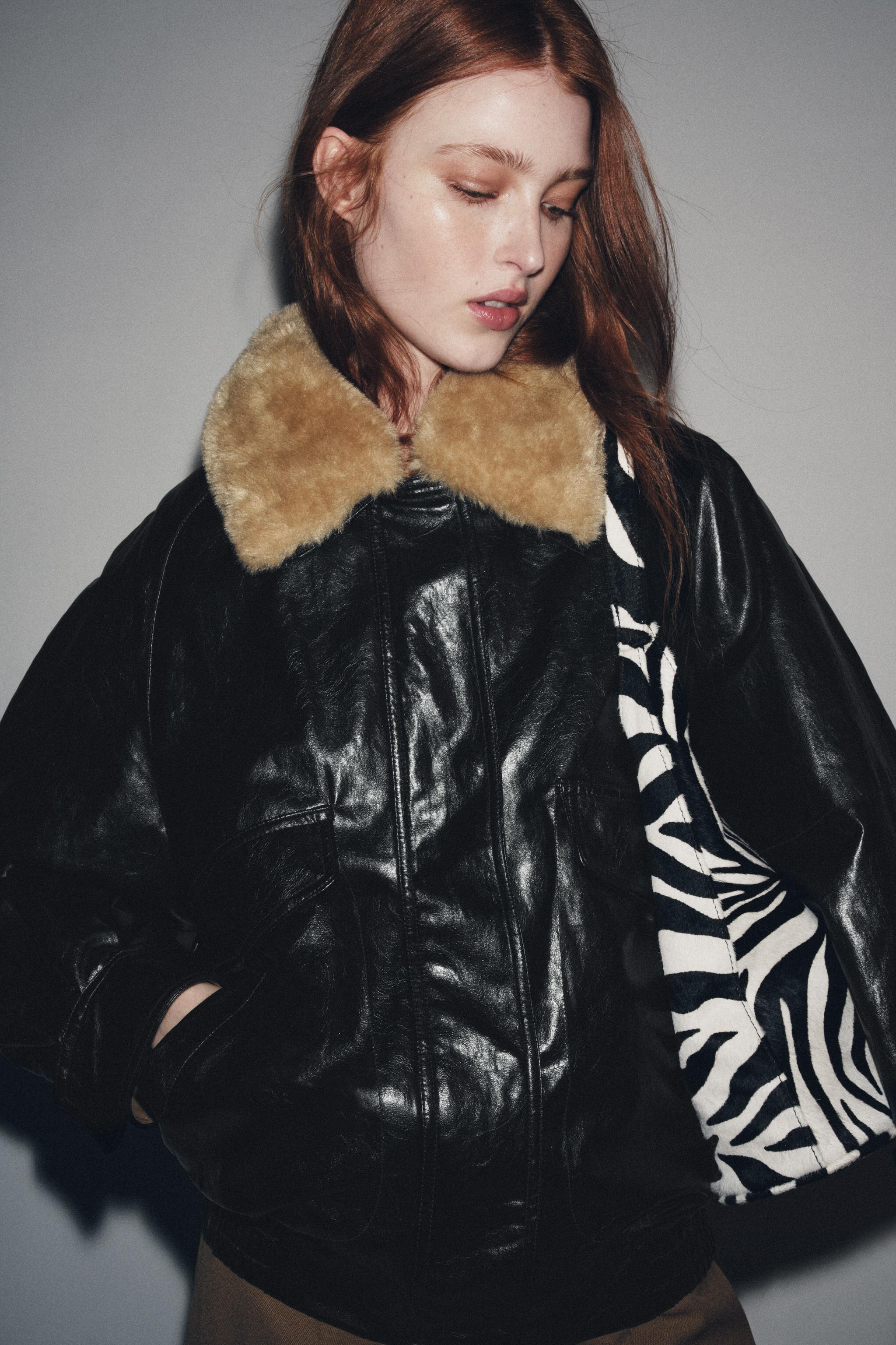 FAUX FUR COLLAR JACKET ZW COLLECTION | Zara UK