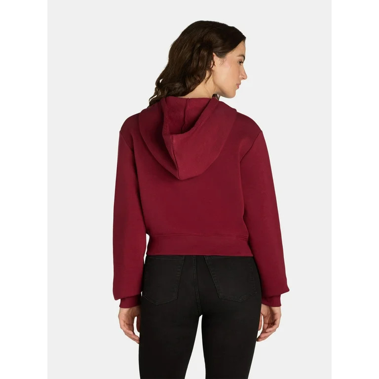 No Boundaries Cropped Fleece Zip Hoodie, Women’s | Walmart (US)